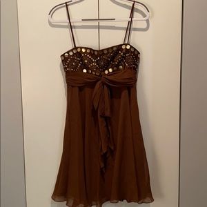 BCBGMAXAZRIA Brown Silk Dress